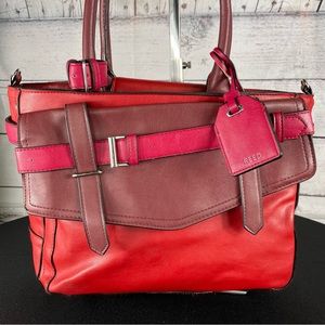 Reed Krakoff Red and Burgundy Satchel
